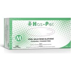 Haspet Pudrasız Vinil Eldiven M Beden 100'lü Paket