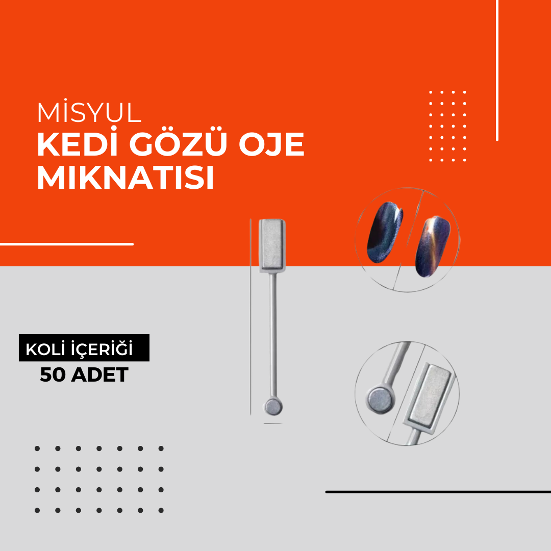 (Toptan) Kedi Gözü Oje Mıknatısı 1 Paket (50 Adet)