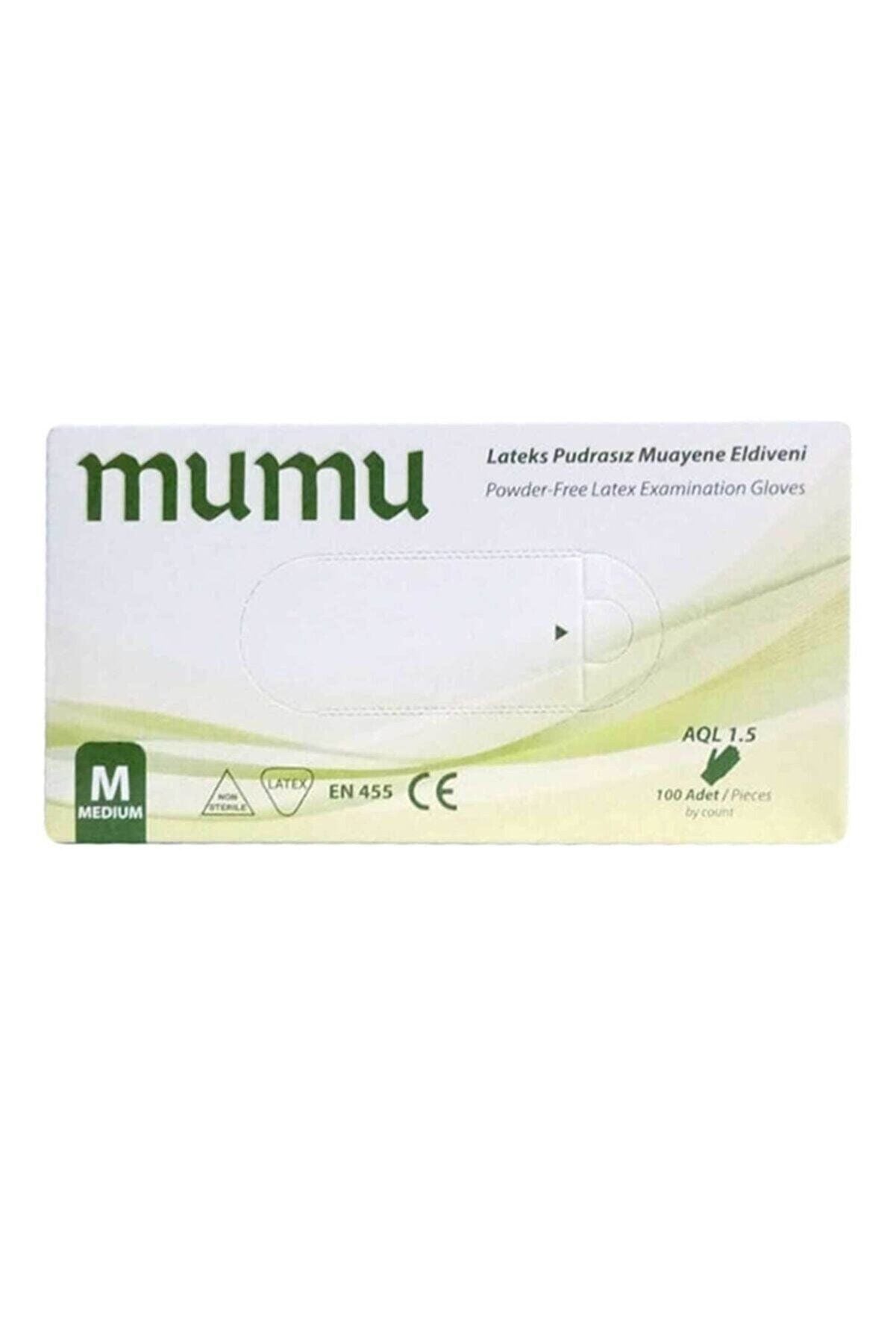 Mumu Pudrasız Lateks Eldiven M Beden 100'lü Paket