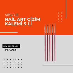 (Toptan) Misyul Nail Art Çizim Kalemi 5-li 1 Koli (24 Adet)
