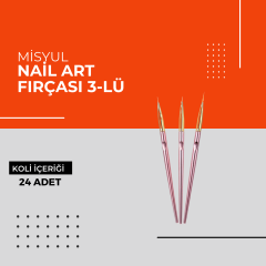 (Toptan) Misyul Nail Art Çizim Fırçası 3-lü 1 Koli (24 Adet)