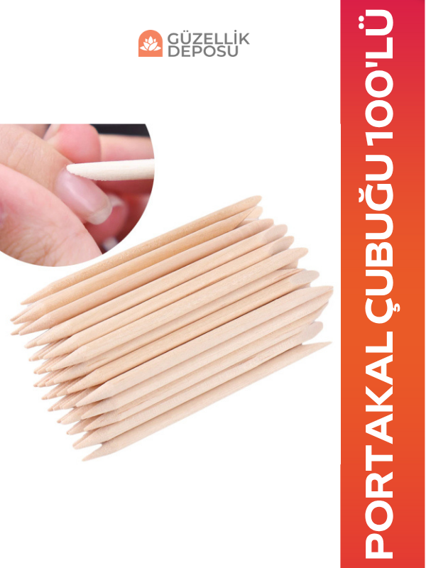 Ahşap Tırnak İtici (Portakal Çubuğu) 100'lü
