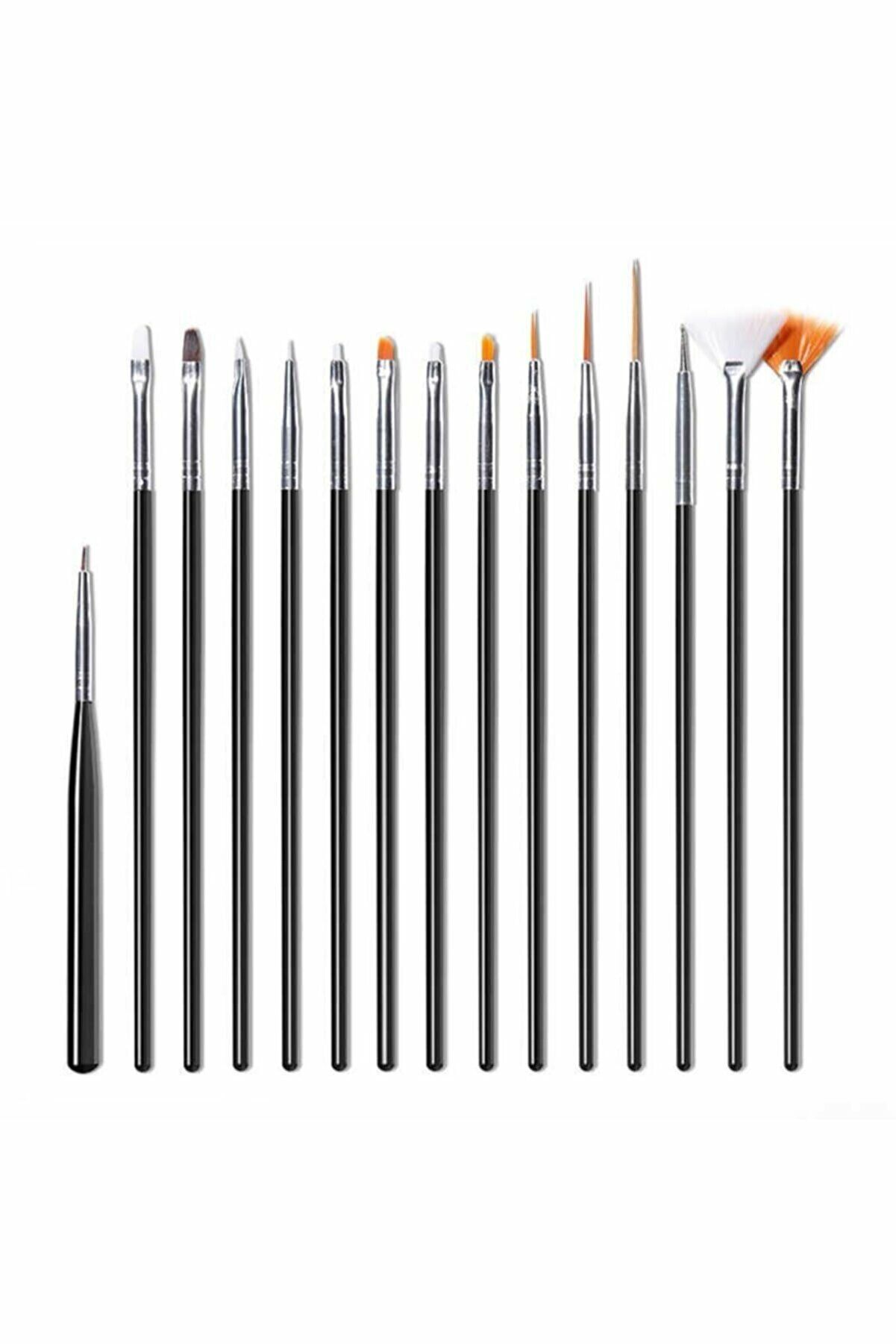 Protez Tırnak Nail Art Fırça Seti 15'li