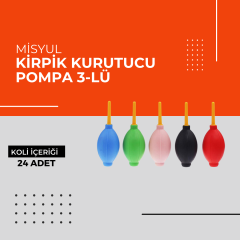 (Toptan) Kirpik Kurutucu Pompa 3-lü 1 Koli (24 Adet)