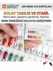 150 Renk Kalıcı Oje Kartelası ve Protez Tırnak Renk Gösterim Defteri Seti