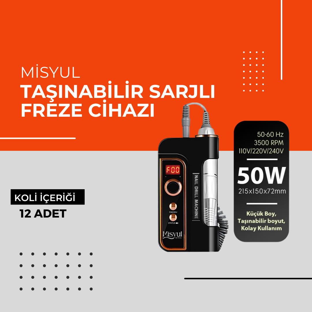(Toptan) Misyul Taşınabilir Şarjlı Freze Makinesi 1 Koli (12 Adet)