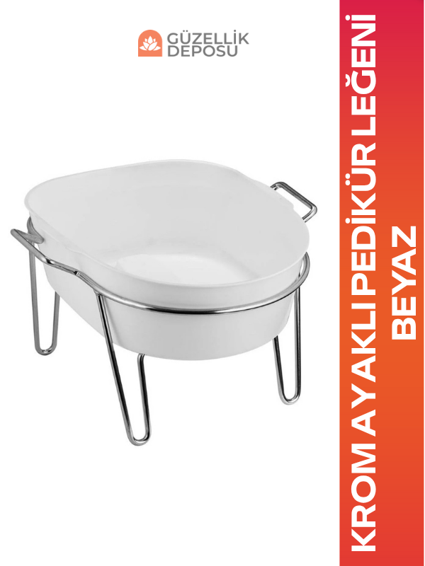 Krom Ayaklı Pedikür Leğeni Beyaz