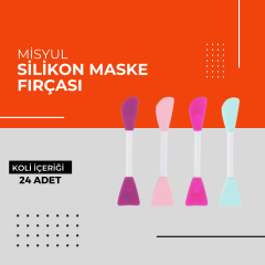 (Toptan) Çift Taraflı Silikon Maske Fırçası 1 Paket (24 Adet)