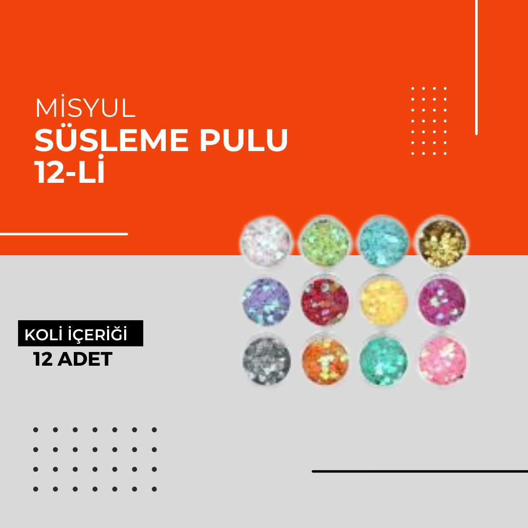 (Toptan) Tırnak Süsleme Pulu 12-li 1 Koli (12 Adet)