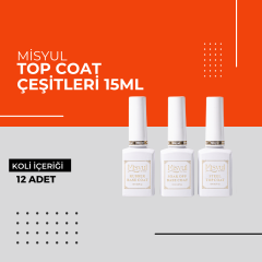 (Toptan) Misyul Top Coat Çeşitleri 15ml 1 Koli (12 Adet)