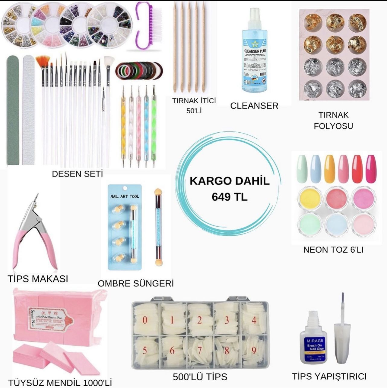 Protez Tırnak Pro Süsleme Seti