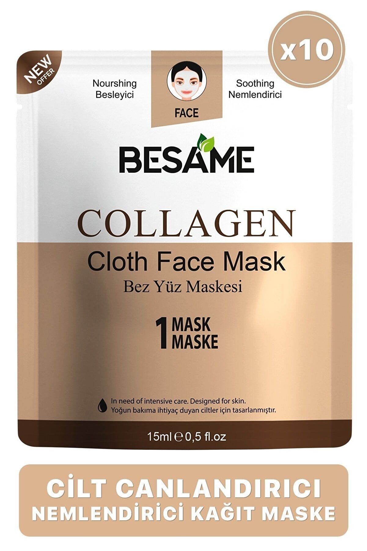 Besame Collogen Kağıt Maske 10'lu