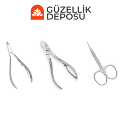 Protez Tırnak & Manikür 3'lü Metal Set (Et Pensi,Et Makası)