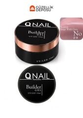 QNAİL Builder Gel 50 ml Protez Tırnak Jeli UV LED Uzatma Güçlendirme Profesyonel Jel NO:08