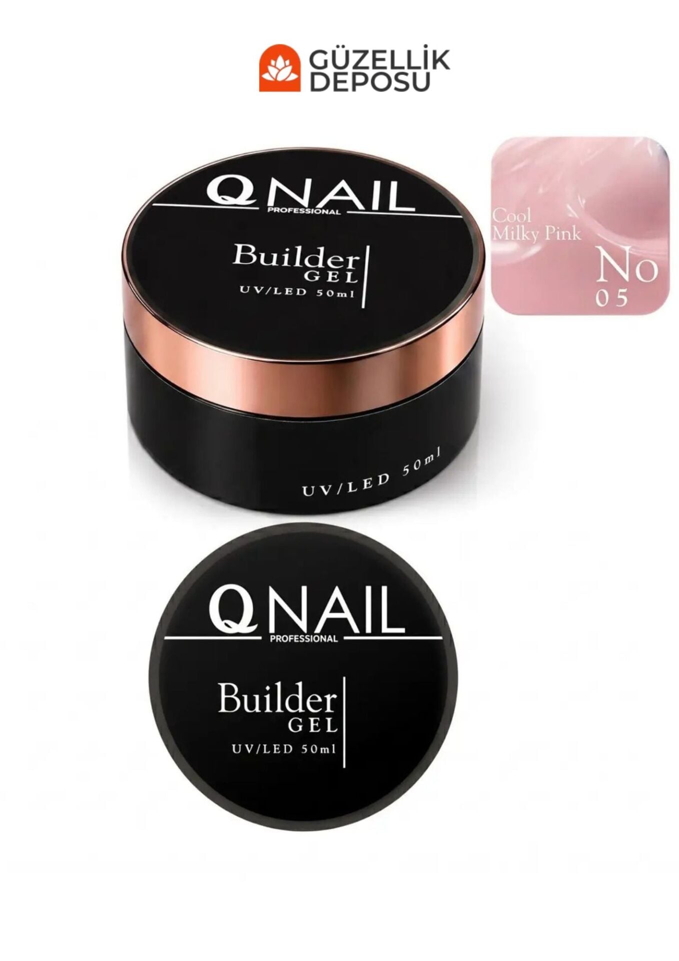 QNAİL Builder Gel 50 ml Protez Tırnak Jeli UV LED Uzatma Güçlendirme Profesyonel Jel NO:05