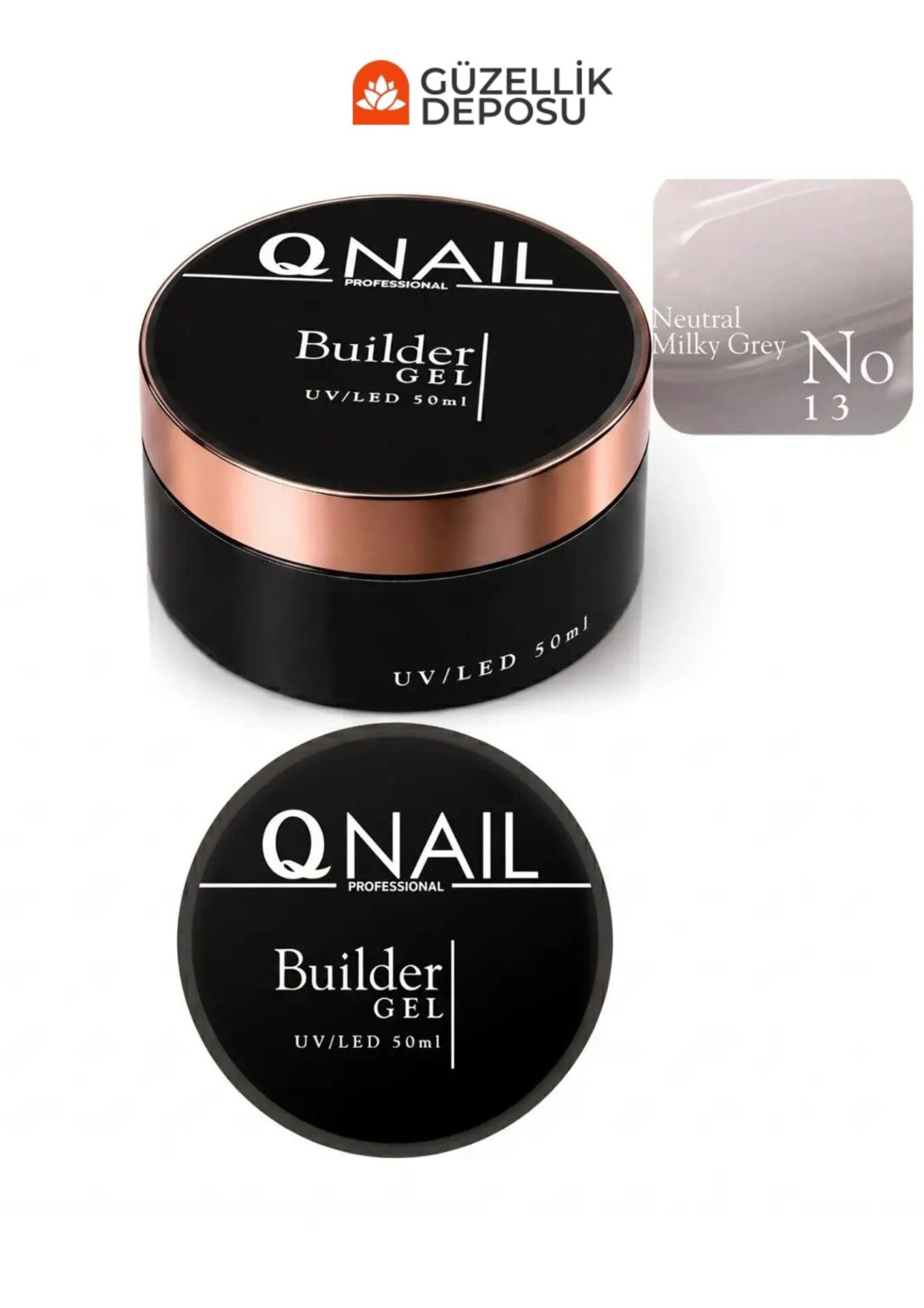 QNAİL Builder Gel 50 ml Protez Tırnak Jeli UV LED Uzatma Güçlendirme Profesyonel Jel NO:13