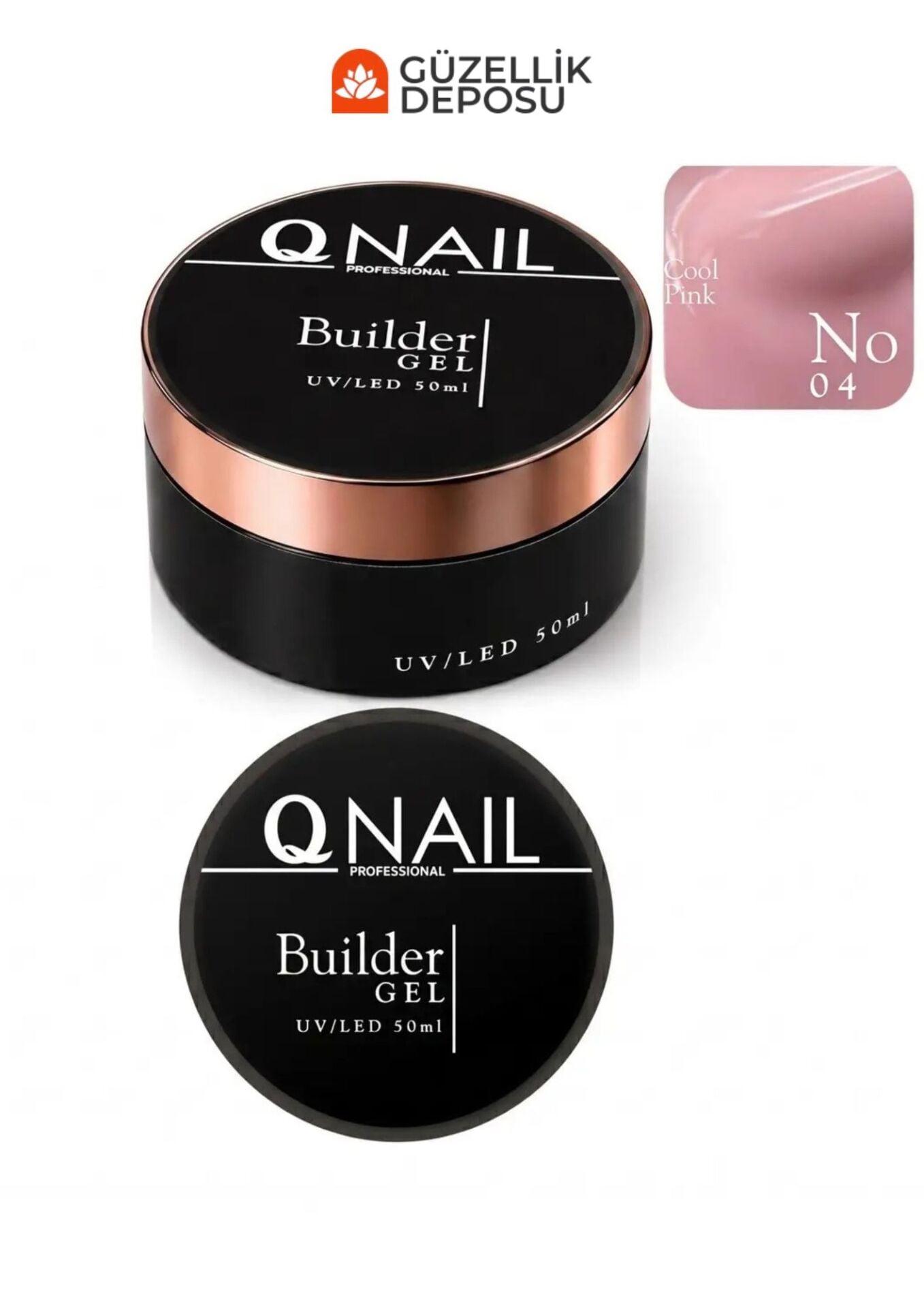 QNAİL Builder Gel 50 ml Protez Tırnak Jeli UV LED Uzatma Güçlendirme Profesyonel Jel NO:04