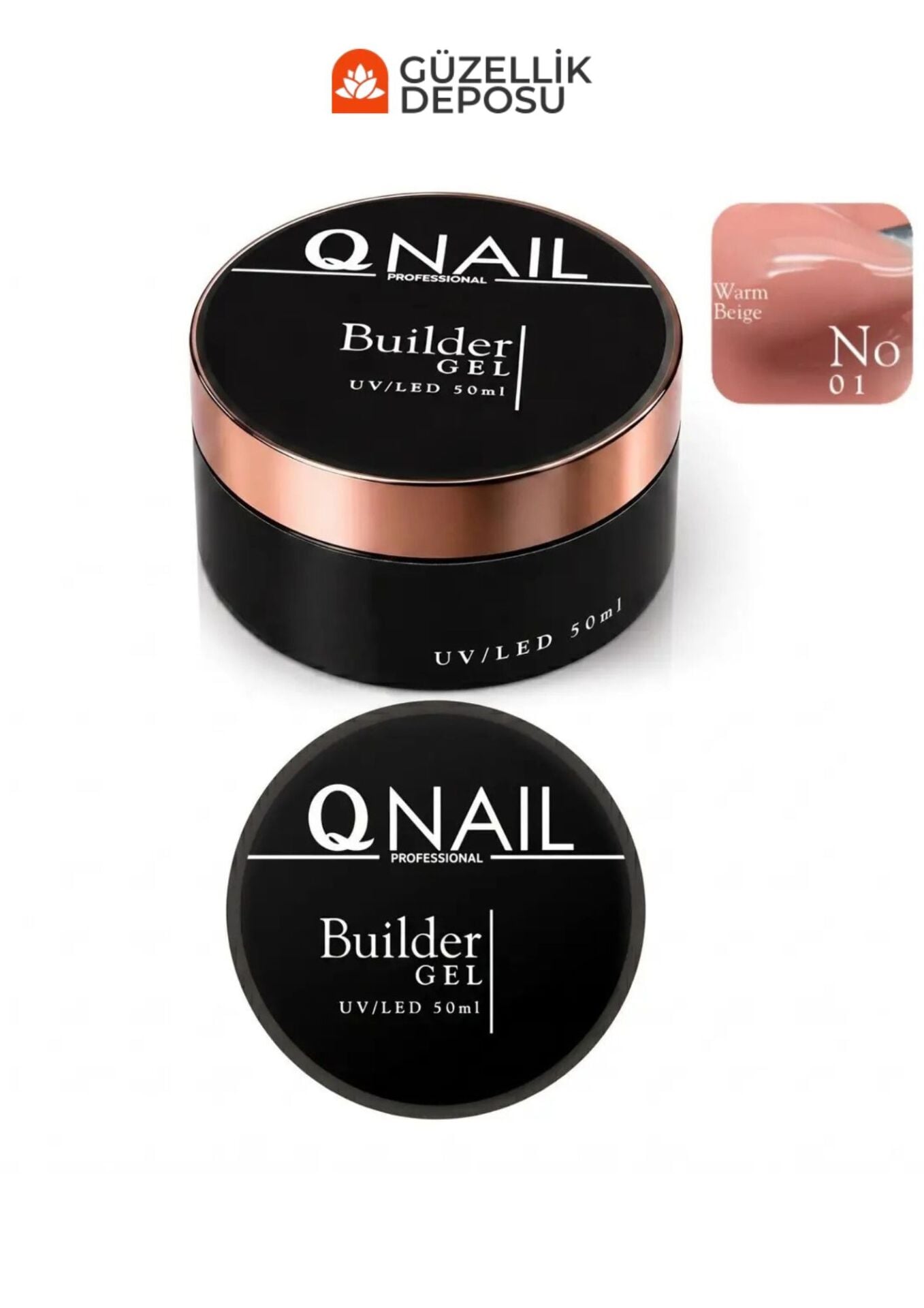 QNAİL Builder Gel 50 ml Protez Tırnak Jeli UV LED Uzatma Güçlendirme Profesyonel Jel NO:01