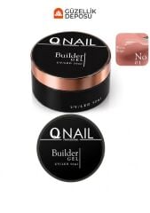 QNAİL Builder Gel 50 ml Protez Tırnak Jeli UV LED Uzatma Güçlendirme Profesyonel Jel NO:01