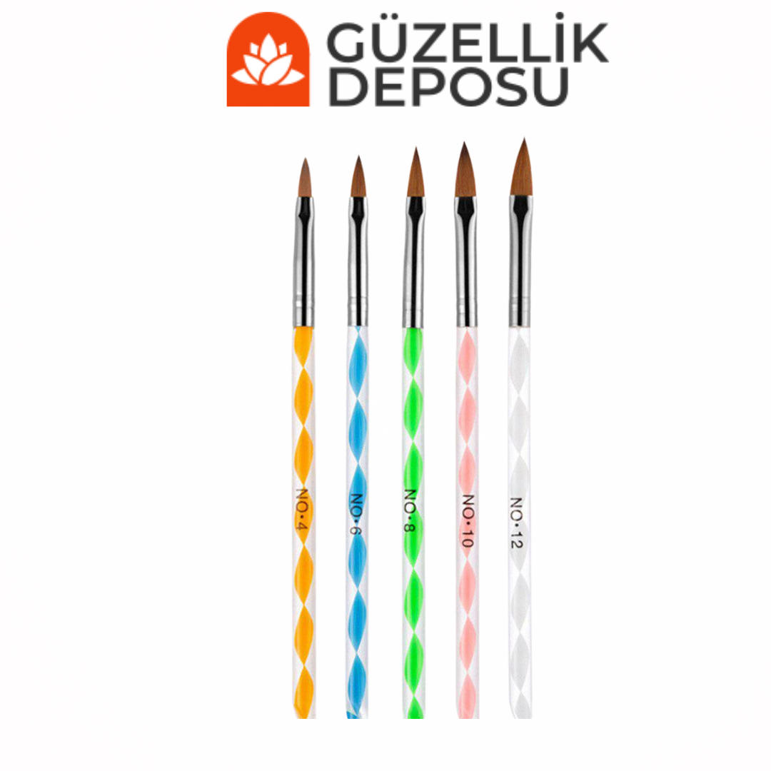 Akrilik Jel & Uv Jel Fırça Seti 5'li