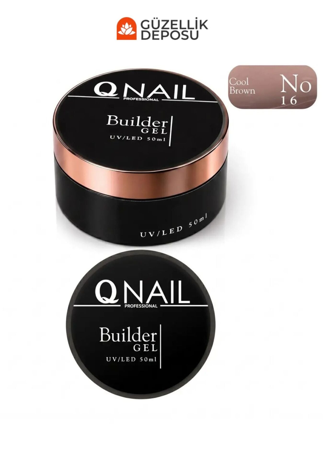 QNAİL Builder Gel 50 ml Protez Tırnak Jeli UV LED Uzatma Güçlendirme Profesyonel Jel NO:16