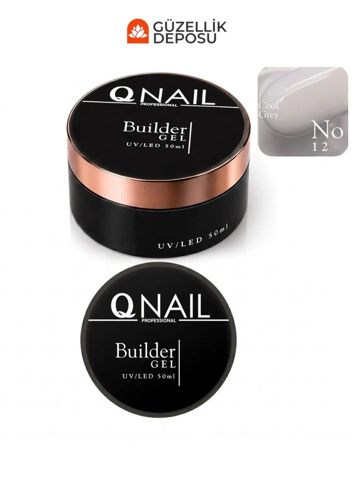 QNAİL Builder Gel 50 ml Protez Tırnak Jeli UV LED Uzatma Güçlendirme Profesyonel Jel NO:12