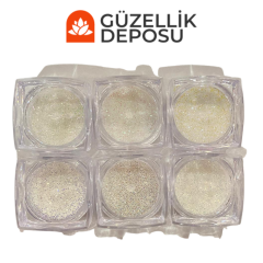 Nail Art Tırnak Süsleme Beyaz Şeker Tozu 6'lı
