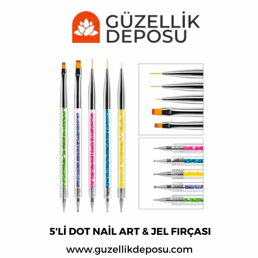 Misyul 5'li Dotlu Nail Art & Jel Fırçası