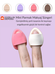 Parmak Makyaj Süngeri - Mini Puf Kapatıcı Pudra Süngeri 4 Adet