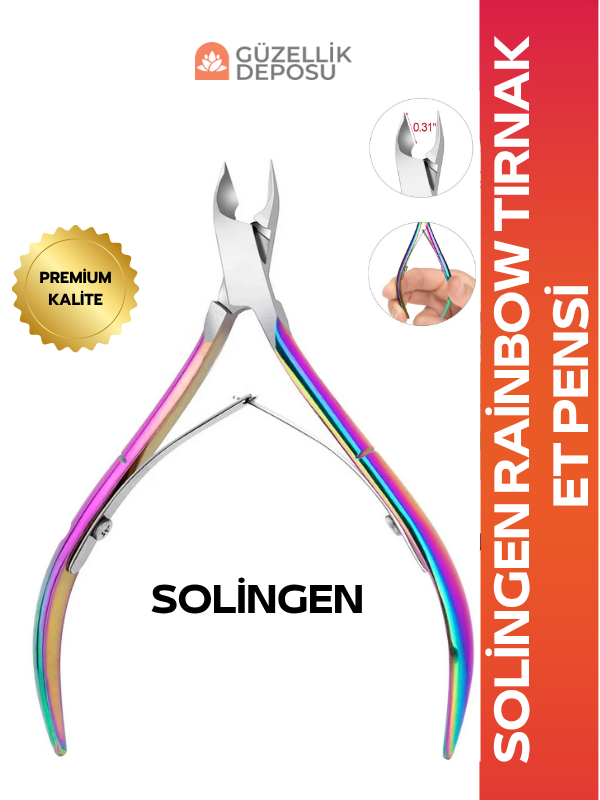 Solingen Manikür Et Pensi Rainbow Paslanmaz Çelik