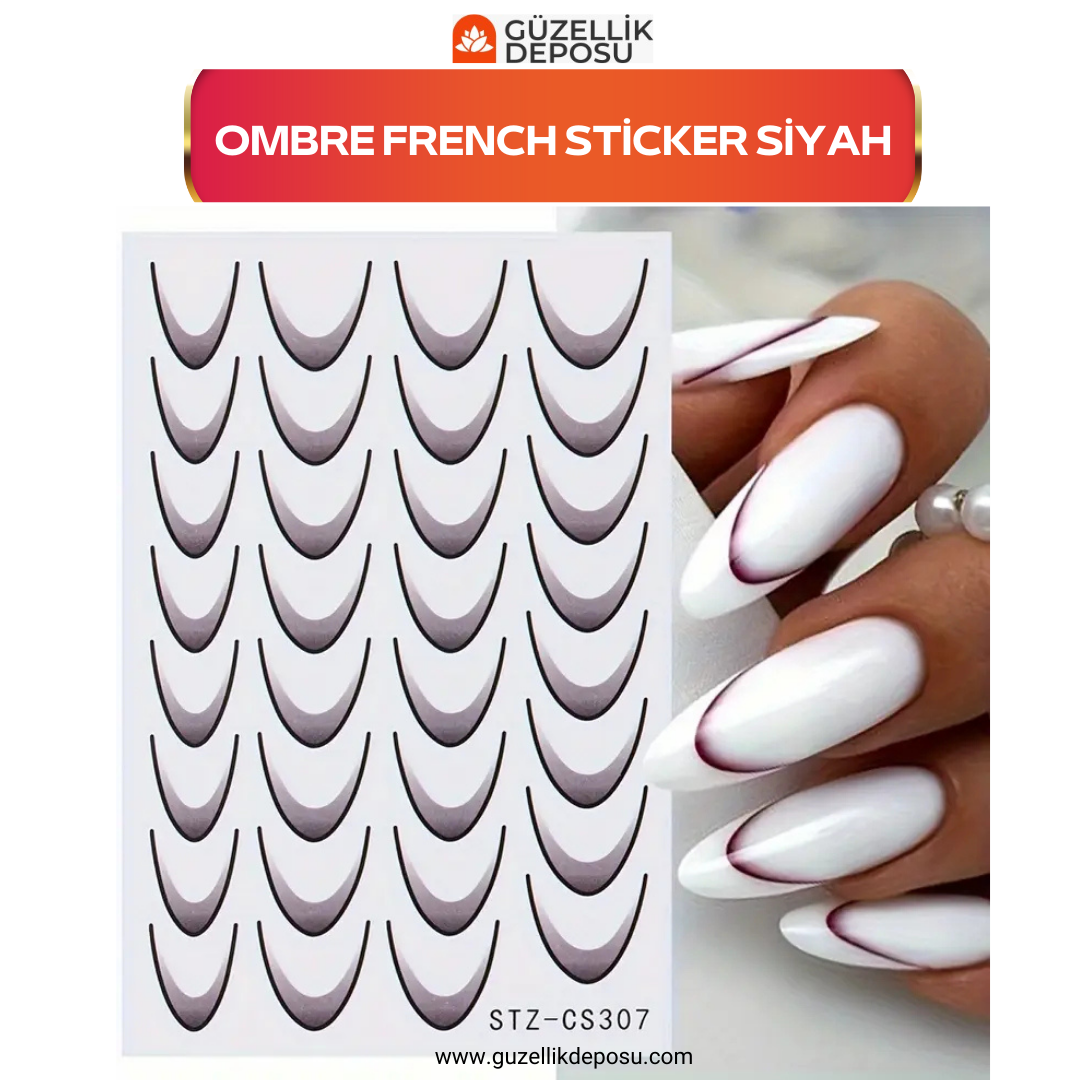 Ombre French Sticker Siyah