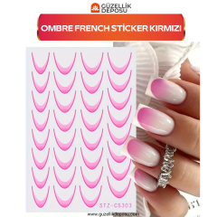 Ombre French Sticker Pembe