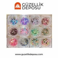 Tırnak Süsleme İnci Taşları 12'li