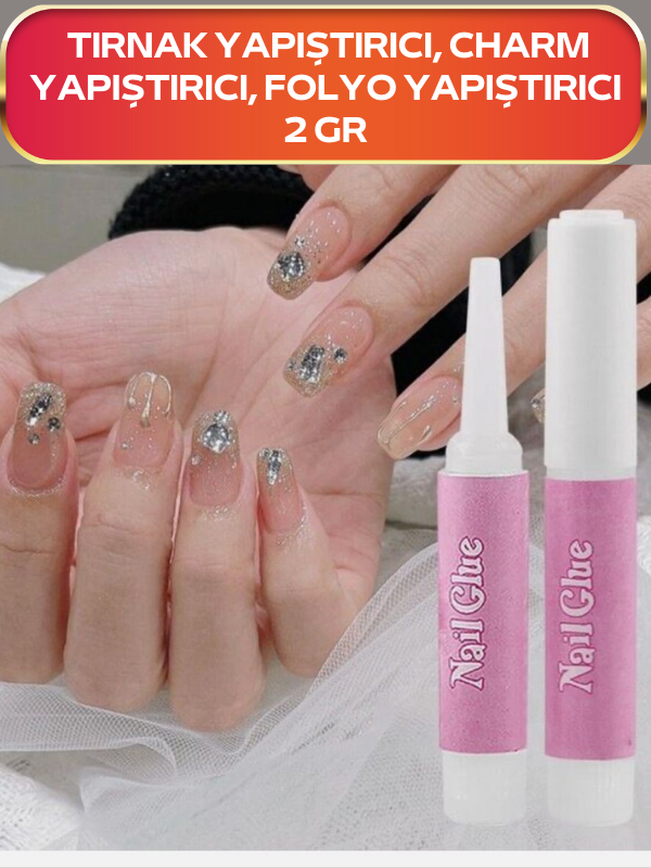 Tırnak Yapıştırıcı , Tırnak Charm Yapıştırıcı, Tırnak Süs Yapıştırıcı, Tırnak Folyo Yapıştırıcı 2 gr