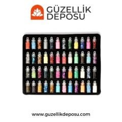 Misyul Nail Art Tırnak Süsleme Simli Pullu Süs Seti 48'li
