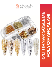 Tırnak Süsleme Folyo Parçaları 6'lı