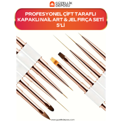 Profesyonel Kapaklı Nail Art Çizim Jel Fırça Seti 5'li