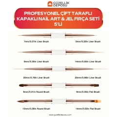 Profesyonel Kapaklı Nail Art Çizim Jel Fırça Seti 5'li
