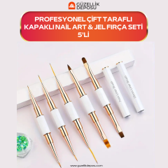 Profesyonel Kapaklı Nail Art Çizim Jel Fırça Seti 5'li