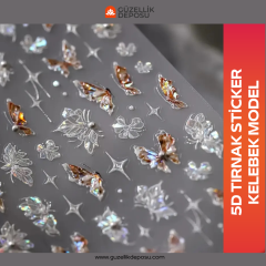 5D Tırnak Kelebek Sticker Kabartmalı
