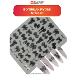 5D Tırnak Sticker Fiyonk Kurdele Dantel