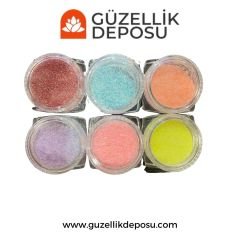 Nail Art Tırnak Süsleme Simli Şeker Toz 6'lı