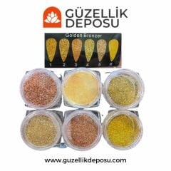 Nail Art Tırnak Süsleme Tozu Golden Bronzer 6'lı