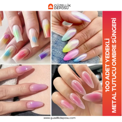 100 Adet Yedekli Metal Tutucu Ombre Süngeri