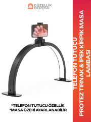 Protez Tırnak & İpek Kirpik Masa Lambası Telefon Tutuculu