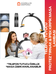 Protez Tırnak & İpek Kirpik Masa Lambası Telefon Tutuculu