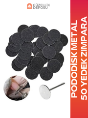 Pododisk Metal ve 50 Yedek Zımpara (Pedikür Zımpara)