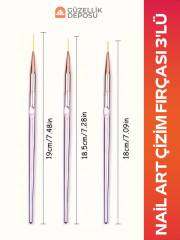 Misyul Nail Art Çizim Fırçası 3'lü