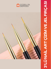 Misyul Jel & Nail Art Fırça Seti 3'lü