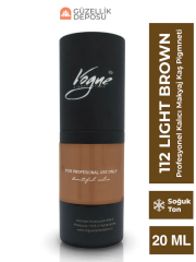 112 Light Brown - Kalıcı Makyaj Kaş Pigmenti - Microblading & PMU, Yoğun Organik Renk, 20ml
